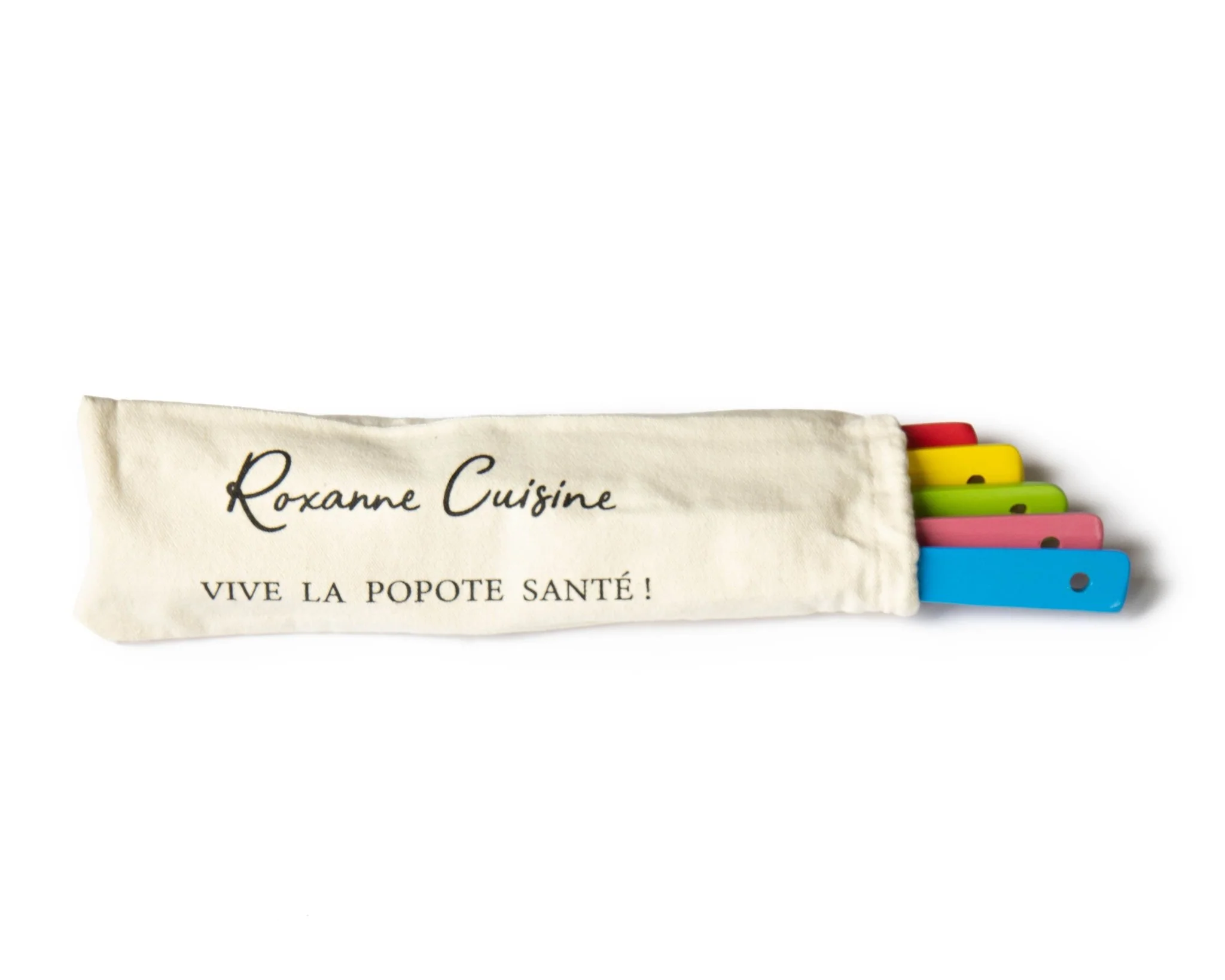 5 ustensiles de cuisson en bambou avec vernis anti-taches + sac - Image 3