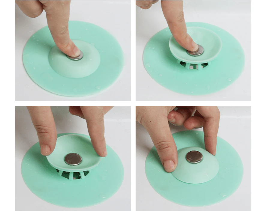 Bouchons d'évier en silicone avec filtre rétractable - Image 7