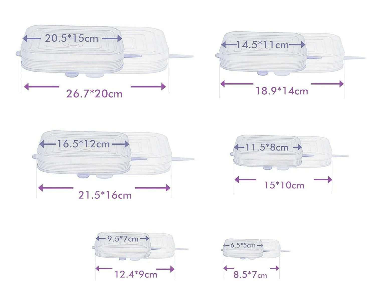 Couvercles extensibles en silicone rectangulaires - Image 5
