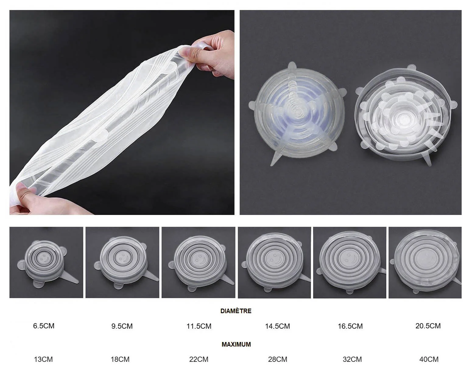 Couvercles extensibles en silicone ronds - Image 5