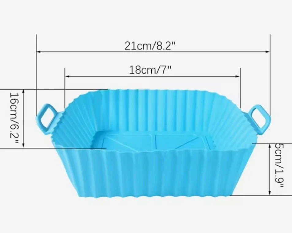 Récipient antiadhésif en silicone CARRÉ de 6.5 pouces pour air fryer - Image 8