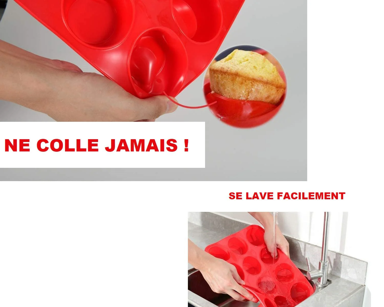 Plaque-moule en silicone pour 12 muffins - Image 5