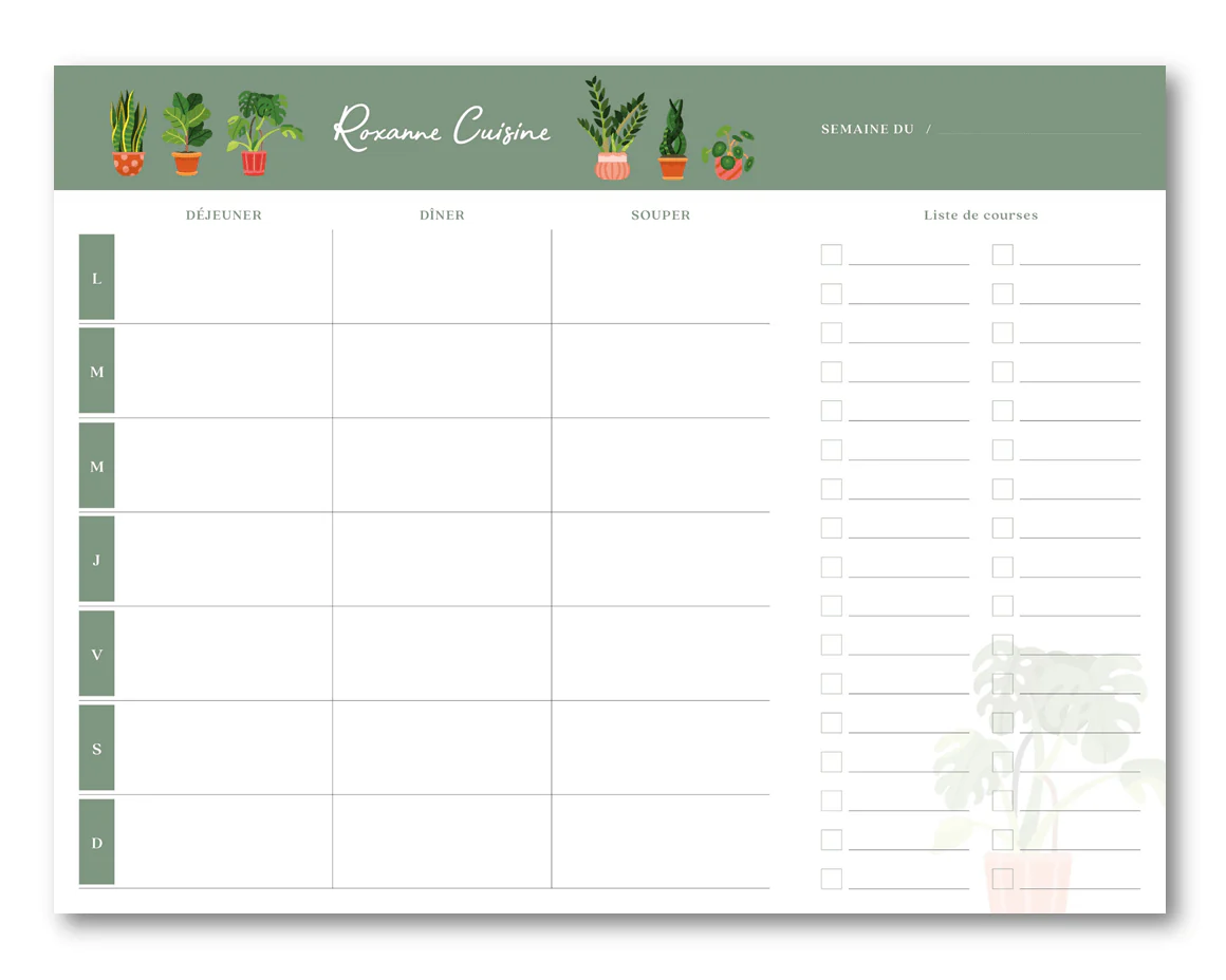 Planificateur de repas magnétique (52 feuilles détachables) - Image 3