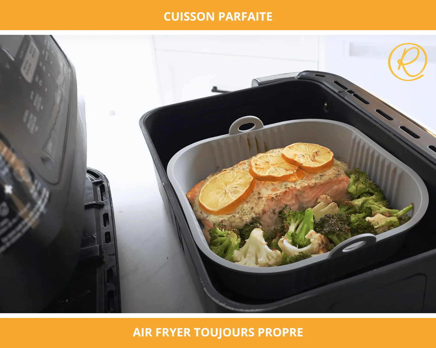 Grand récipient antiadhésif en silicone CARRÉ de 8.5 pouces pour air fryer - Image 3