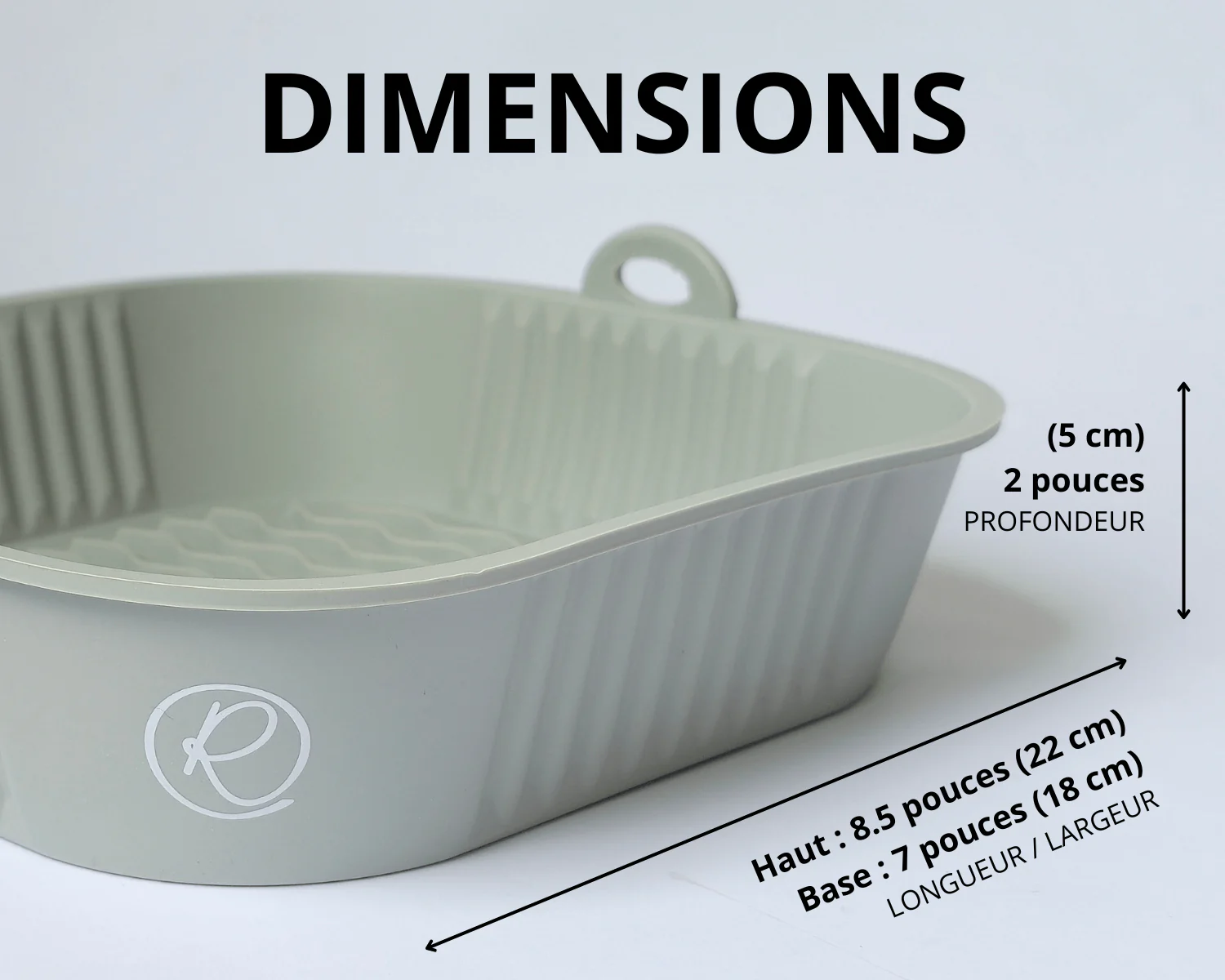 Grand récipient antiadhésif en silicone CARRÉ de 8.5 pouces pour air fryer - Image 9