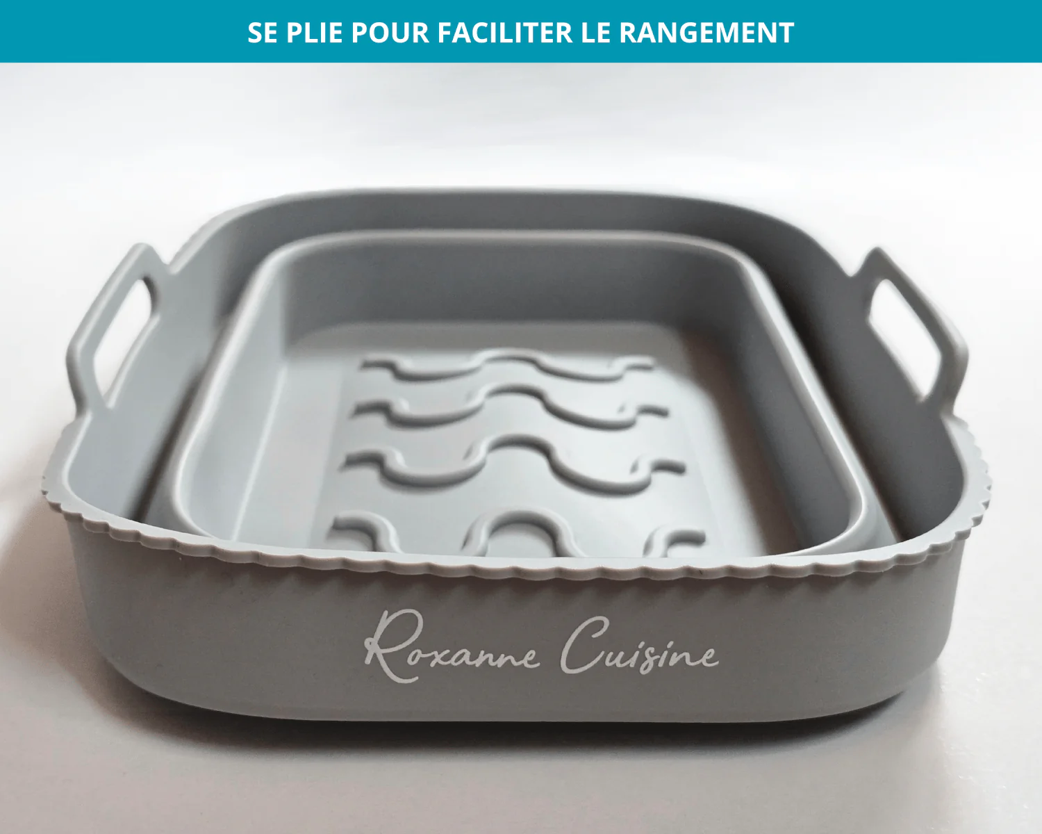 Récipient antiadhésif RECTANGULAIRE en silicone pour air fryer - Image 5