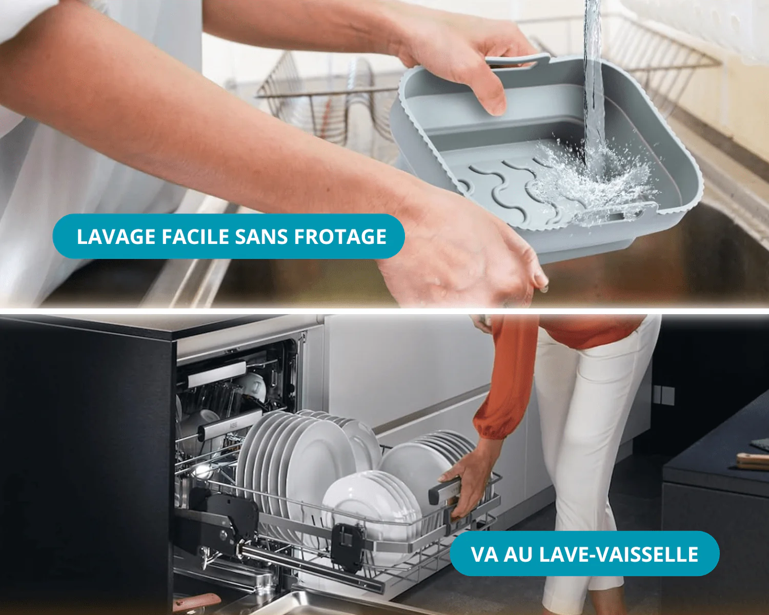 Récipient antiadhésif RECTANGULAIRE en silicone pour air fryer - Image 6