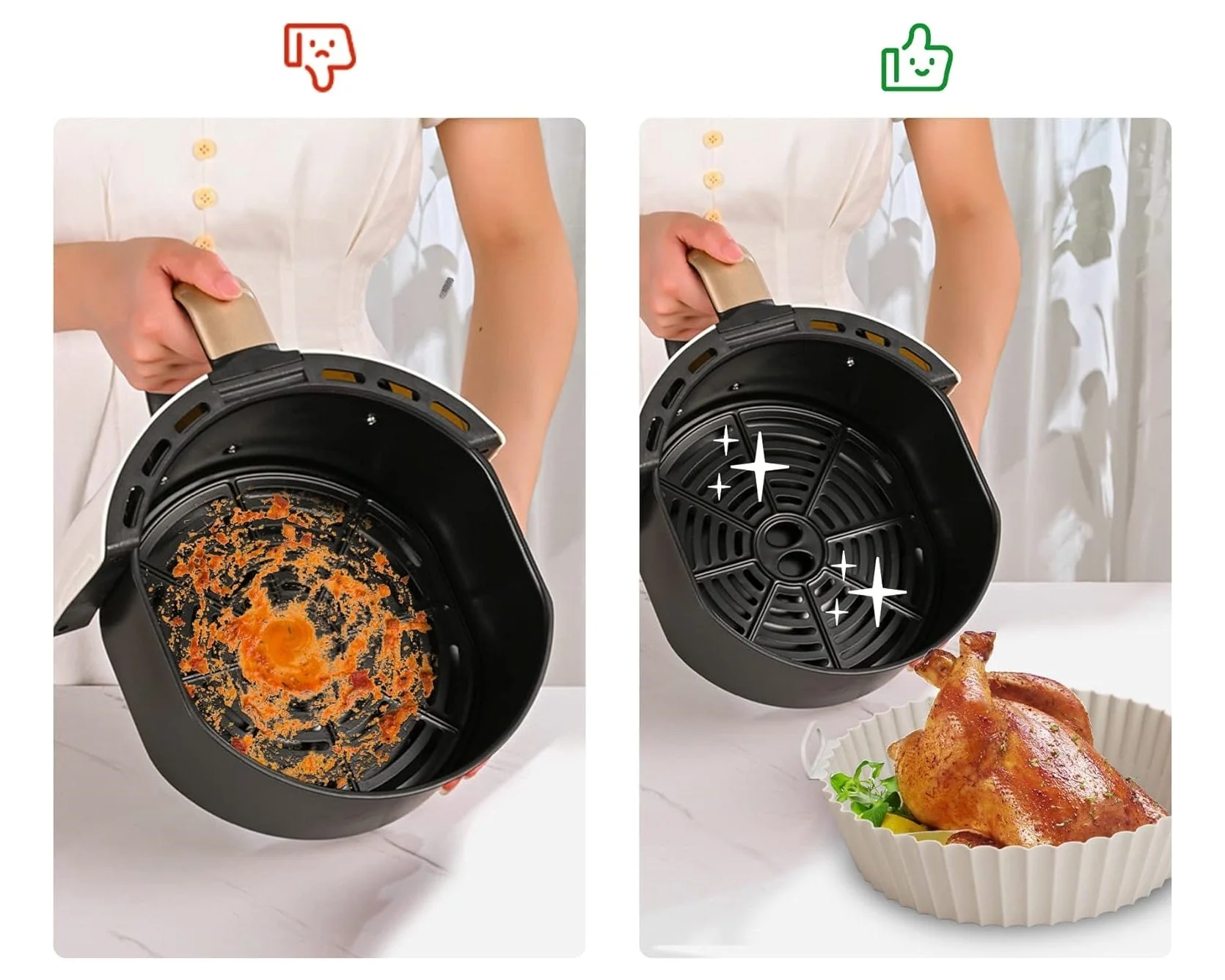 Récipient antiadhésif en silicone pour air fryer - Image 5