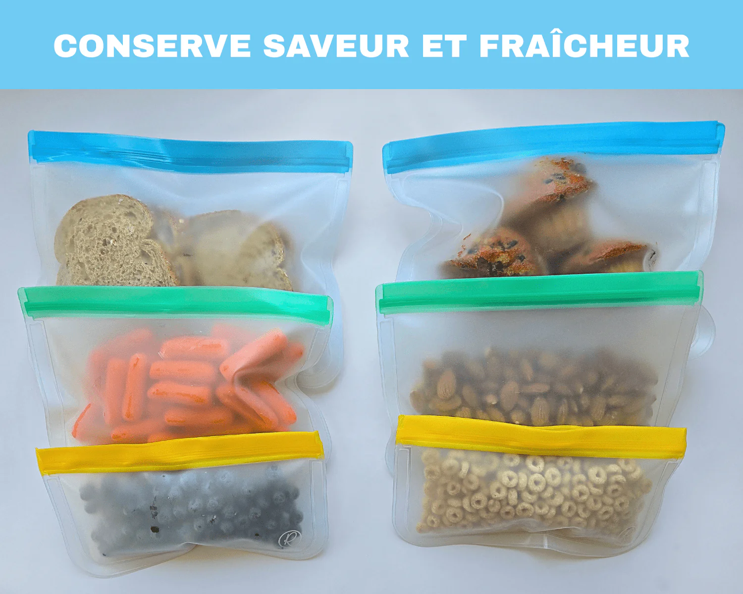 Sacs à congélation réutilisables avec fermeture à glissière signés Roxanne - Image 11